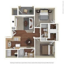2 Bed 2 Bath 1156 SqFt (1062 Net) 0425 floor plan